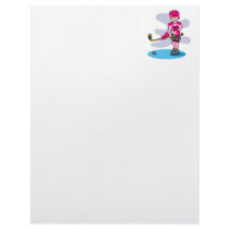 Pink hockey girl 99 letterhead design