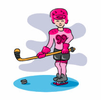 Pink hockey girl 99 photo cut outs