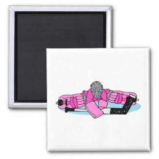 Pink Hockey Goalie magnet