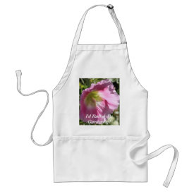 Pink Hollyhock apron