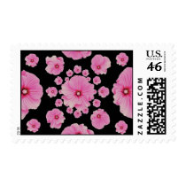Pink Hollyhocks postage