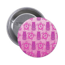Pink Honu And Tiki Mask