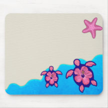 Pink Honu Turtles Mousepad
