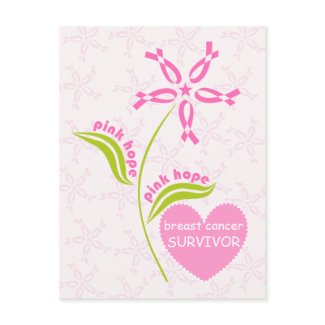 Pink Hope Breast Cancer Awareness Survivor postcard