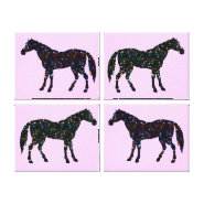 Pink Horse 4 Canvas Print wrappedcanvas