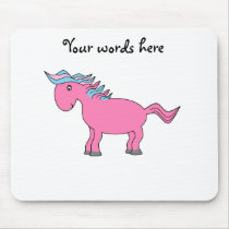 Pink horse with blue pink mane mousepad