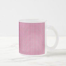 Pink houndstooth mug