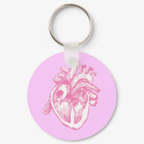 Pink Human Heart keychains
