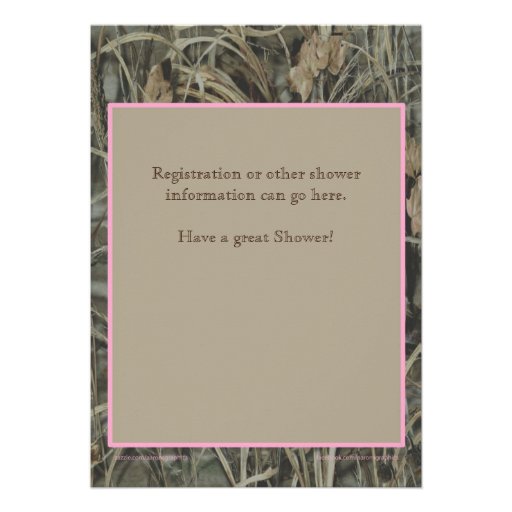 Pink Hunting Camo Baby Shower Invitations