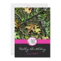 Pink Hunting Camo Birthday Party Invitations