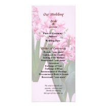 Pink Hyacinths All in a Row Wedding Program rack cards