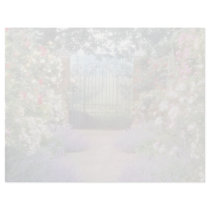 Pink Hybrid Rose-Lined Path To Gate, Underplanted Letterhead Template
