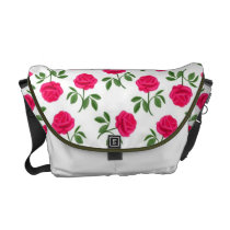 Pink Hybrid Tea Roses Rickshaw Messenger Bag
