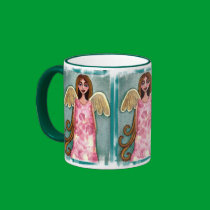 Pink Hydrangea Angel - floral mug of beauty mugs