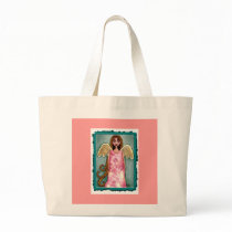 Pink Hydrangea Angel - tote bag of floral beauty by folkartblonde Pink Hydrangea Angel - tote bag of floral beauty