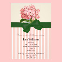 Pink Hydrangea Bridal Shower Invitation invitations