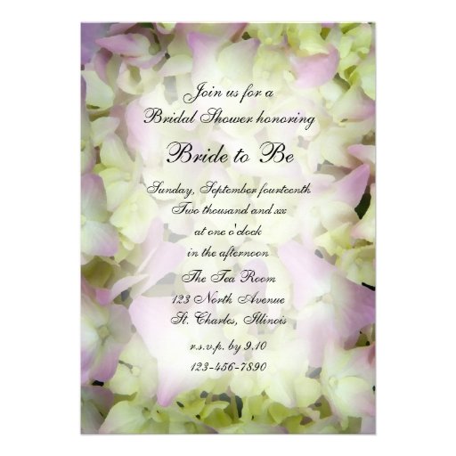Pink Hydrangea Bridal Shower Invitation