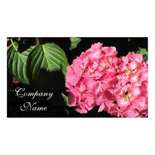 Pink Hydrangea flowers Business Card (front side)