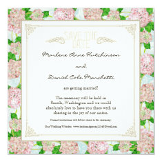   Pink Hydrangea Lace Floral Formal Elegant Weddings 5.25