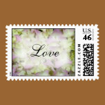 Pink Hydrangea Love Wedding Postage Stamps