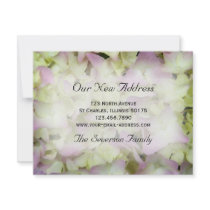 Pink Hydrangea New Address Announcement Card