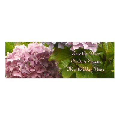 Pink Hydrangea Save the Date Business Card Templates by seashell2