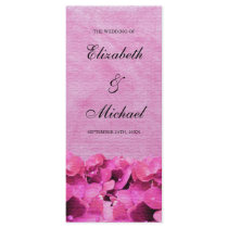 Pink Hydrangea Wedding Program Rack Card Template