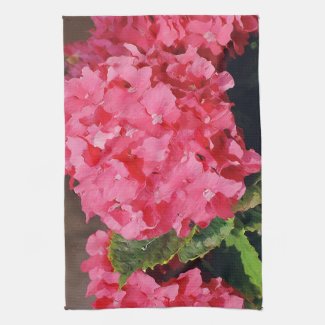 Pink Hydrangeas Hand Towels