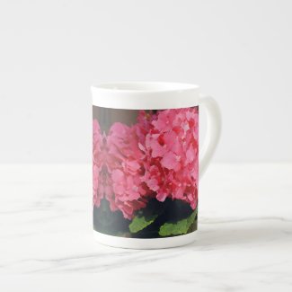 Pink Hydrangeas Porcelain Mugs