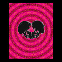 Pink Hypnosis Black Heart Skulls posters