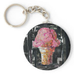 Pink Ice Cream Cone Key Chains
