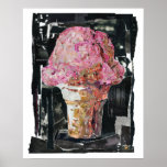 Pink Ice Cream Cone Poster
