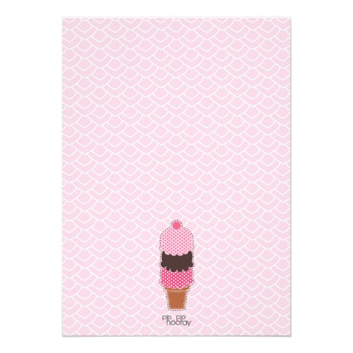 Pink Ice Cream Party Girls Birthday Invite