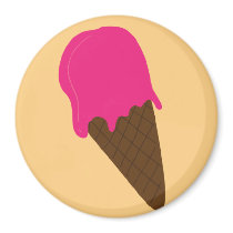 Pink ice cream pattern refrigerator magnet