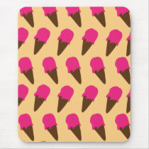 Pink ice cream pattern mouse pad