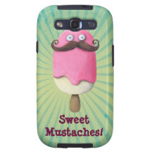 Pink Ice Cream with Mustaches Galaxy SIII Case