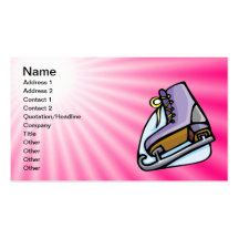 Pink Ice Skate Business Card