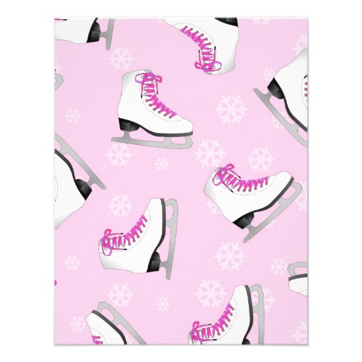 Pink Ice Skating Birthday Party Custom Announcements