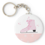 Pink Ice Skating Design Key Chains
