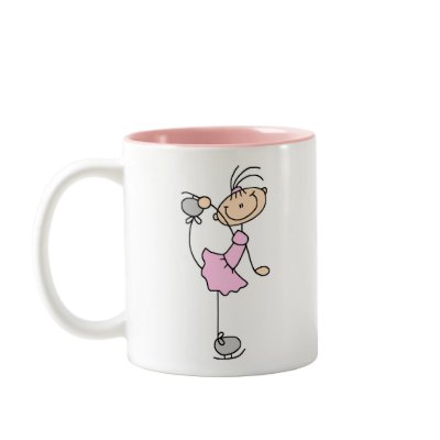 Pink Ice Skating Girl Mug by stick_figures
