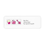 Pink Icons Address Label