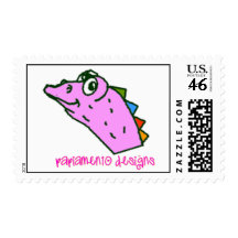 Pink Iguana Head (tm) Stamps