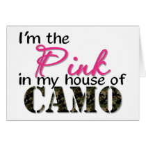 Pink In My House Of Camo Greeting Cards