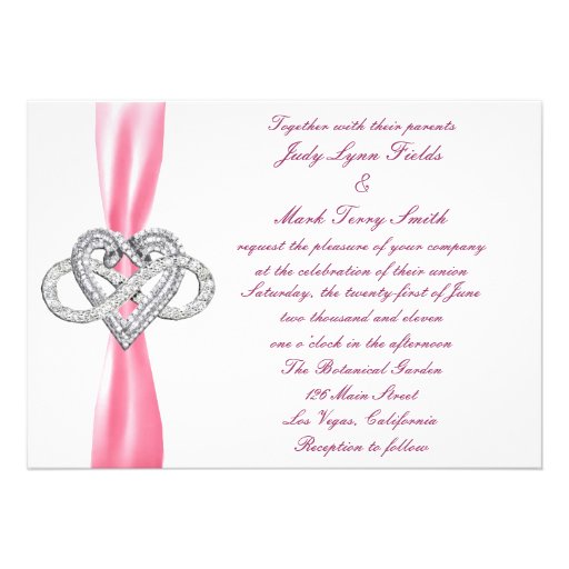 Pink Infinity Heart Wedding Invitation