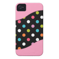 Pink iPhone 4 Polka Dot Cases iPhone 4 Case-Mate Case