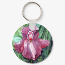 Pink Iris Keychain