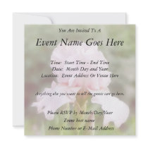 Pink Iris - Vanity Custom Invitation