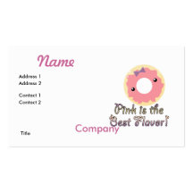 Pink is Best Flavor Pink Frosted Donut Business Card Templates