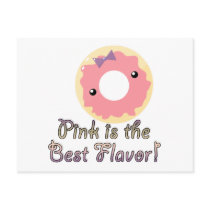 Pink is Best Flavor Pink Frosted Donut postcards by cutespot Pink is Best Flavor Pink Frosted Donut postcards