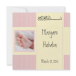 Pink islam baby Aqiqa islam birth invitation card